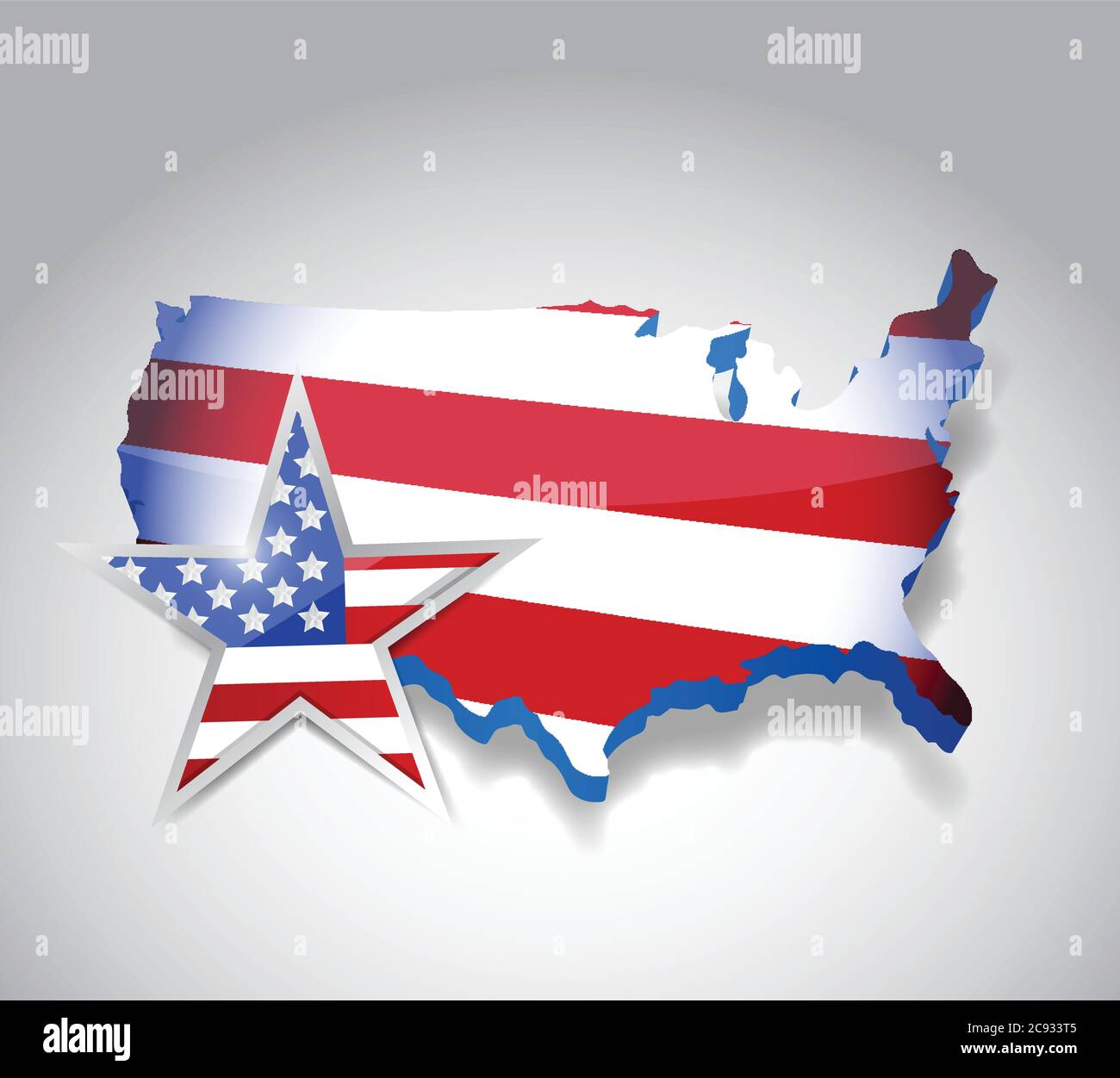 Us flag map illustration design over a white background Stock Vector ...