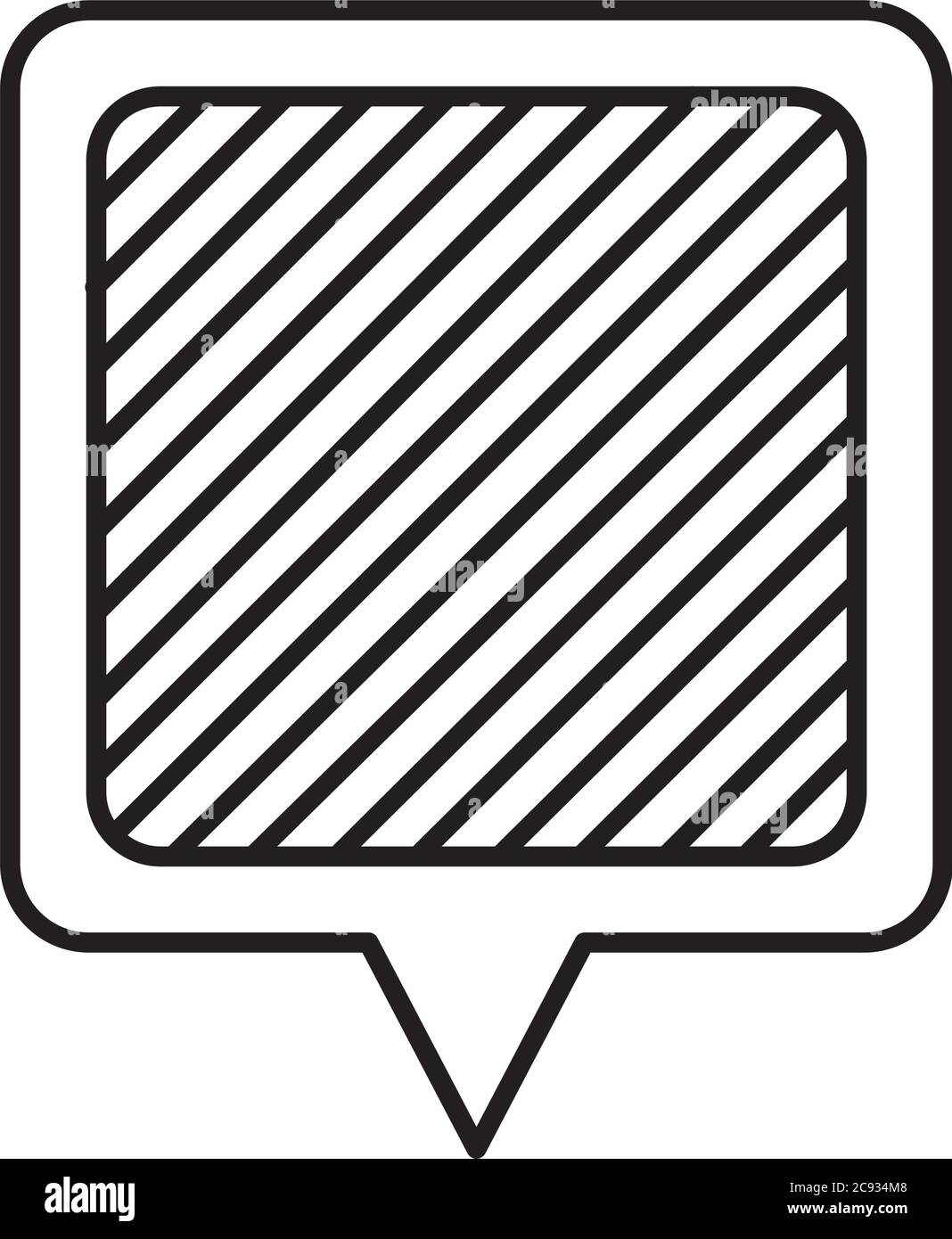 square speech bubble sticker icon over white background, line style ...