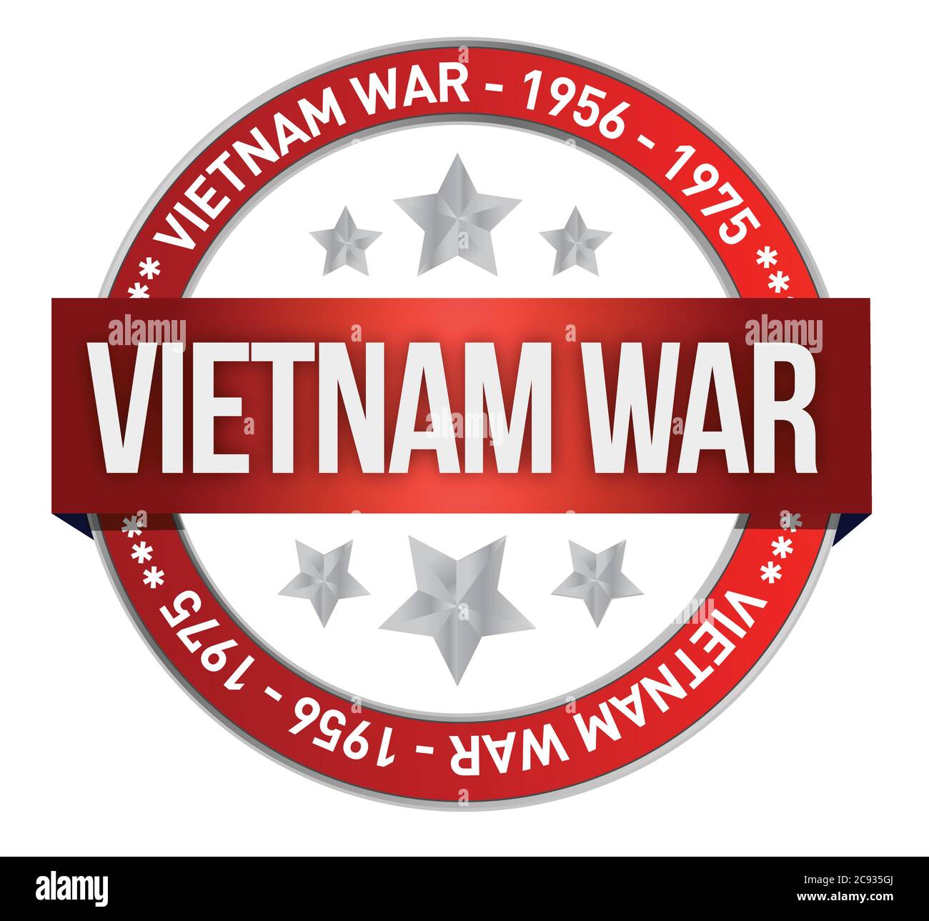 Vietnam war commemoration seal illustration design over a white background Stock Vector