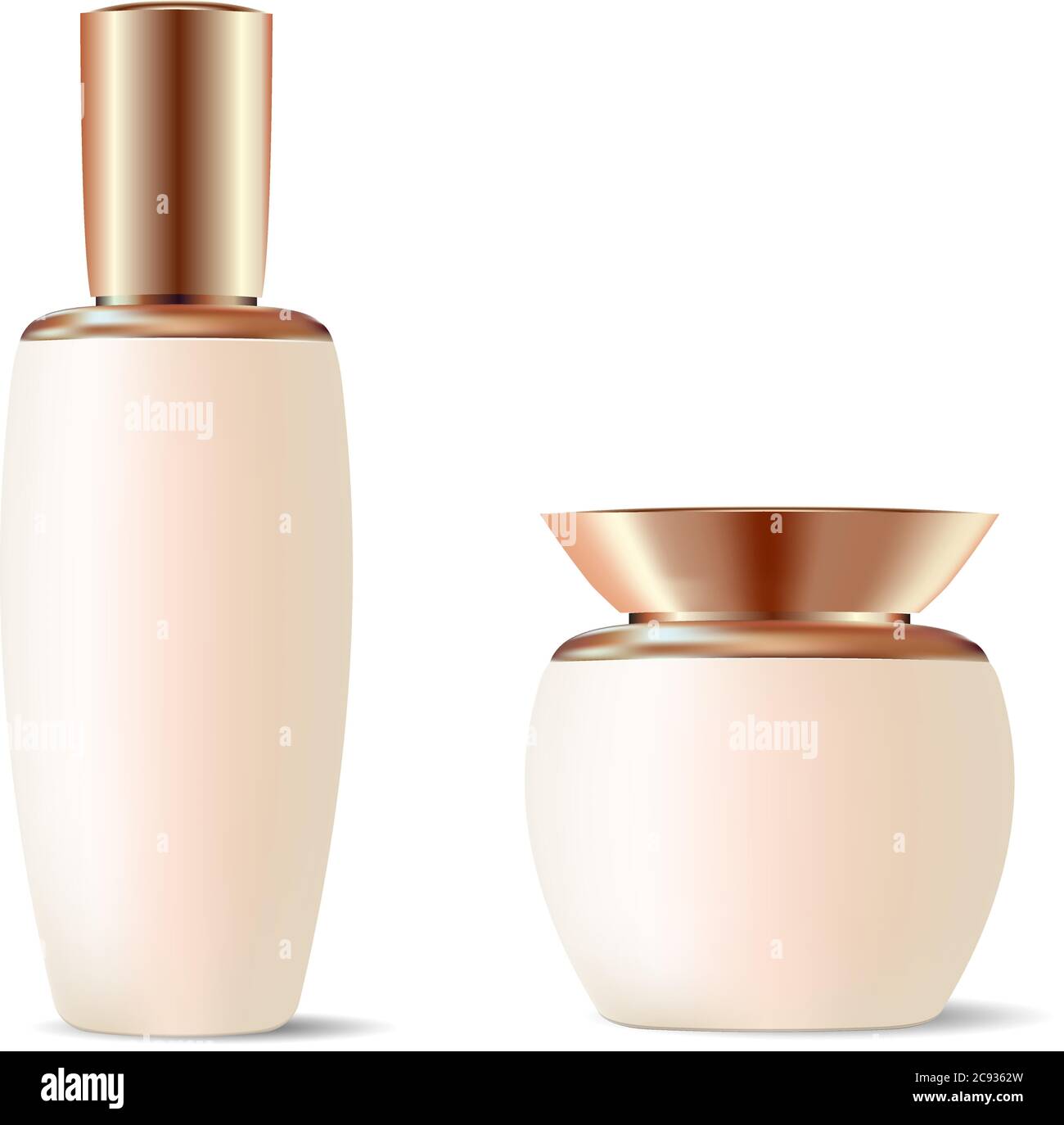 Download Cosmetics Lotion Bottle Cream Jar Mockup Set Vector Illustration Template With Gold Caps Eps10 Stock Vector Image Art Alamy PSD Mockup Templates