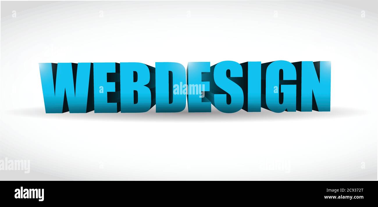 Webdesign 3d text illustration design over a white background Stock ...