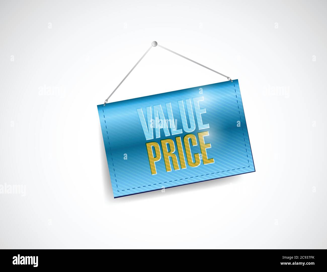 Value price hanging banner illustration design over a white background Stock Vector