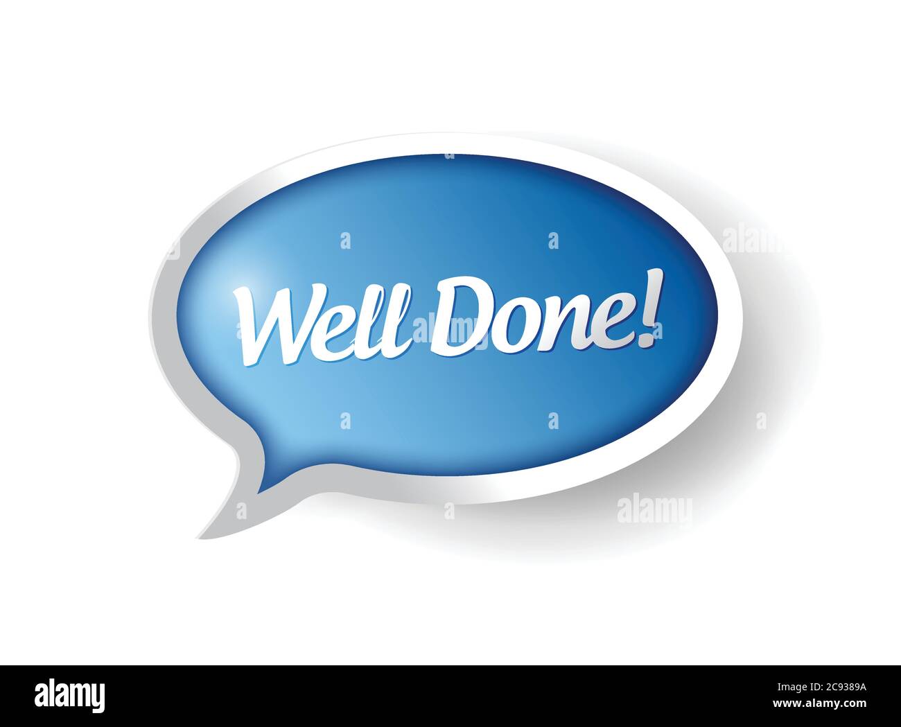 Well done message on a speech bubble. illustration design over white Stock Vector