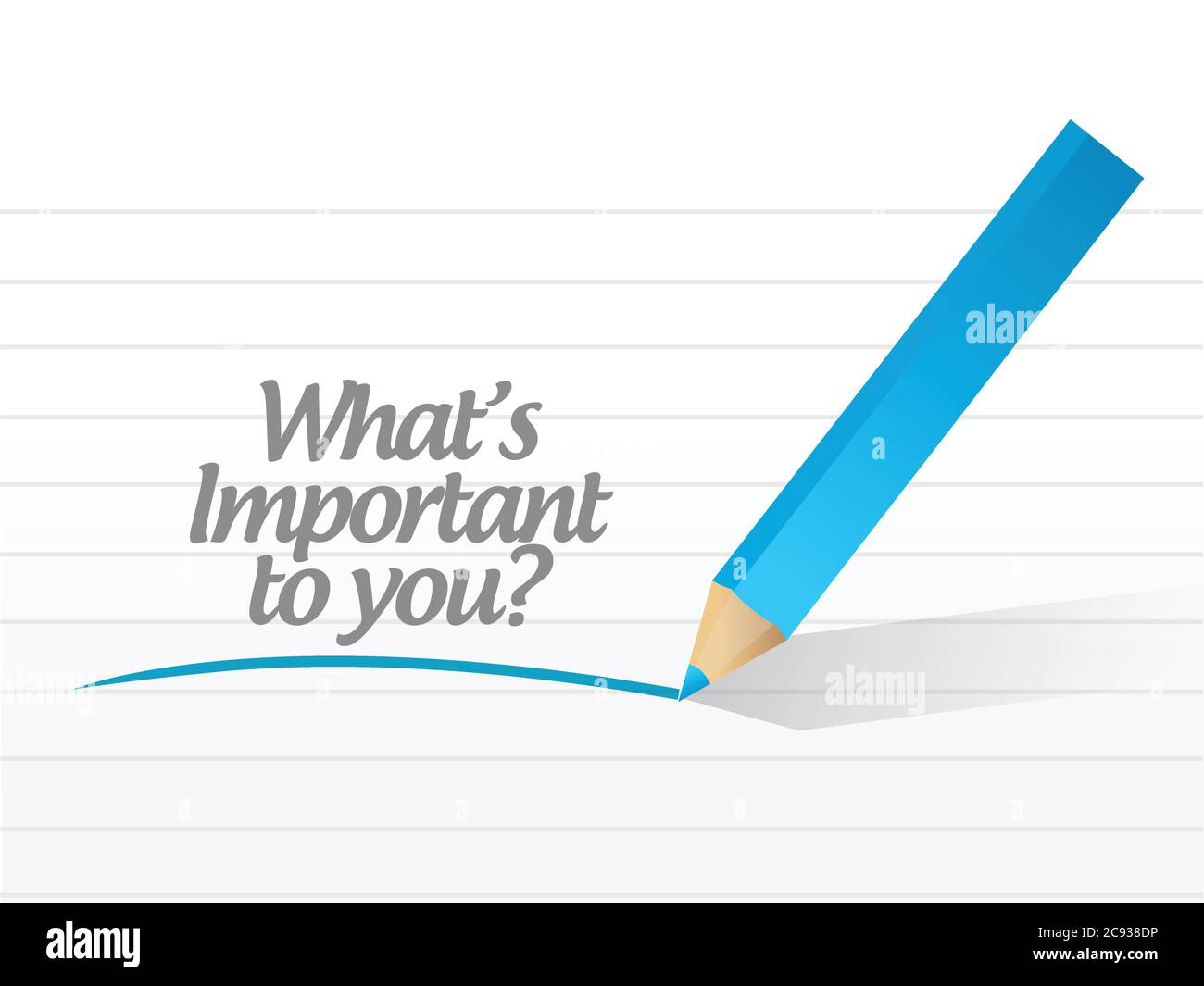 Whats important to you message illustration design over a white