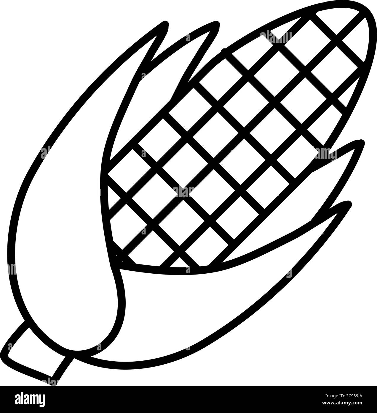 Corn line style icon design, Food vegetable agriculture green plant ...