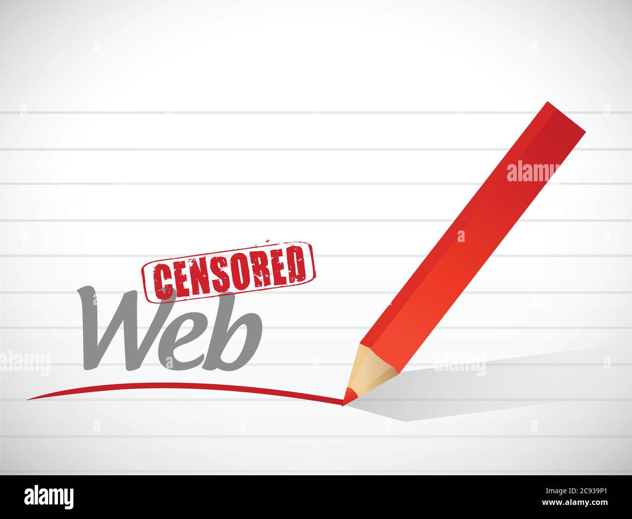 Censored web message illustration design over a white background Stock ...