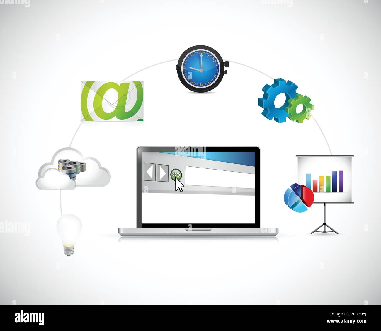 Web email marketing concept illustration design over a white background Stock Vector