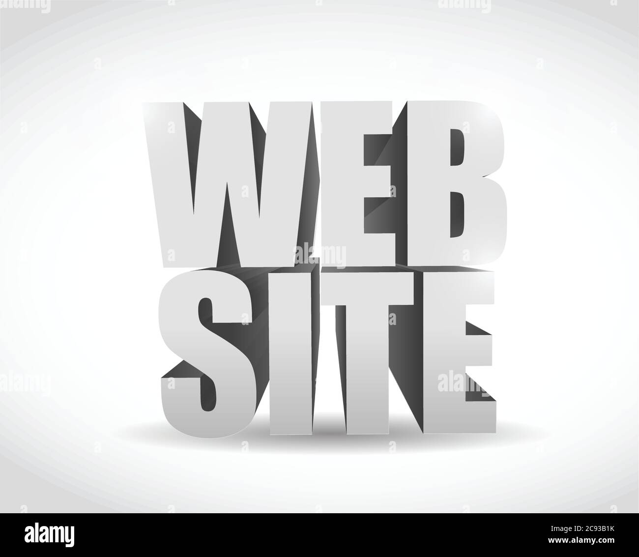 Website 3d text banner sign illustration design over white Stock Vector