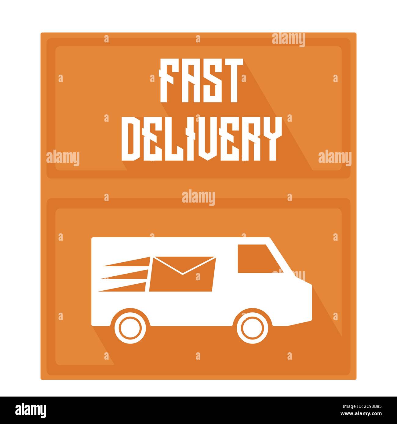 Quick delivery logo, cars with painted burning letter Stock Vector