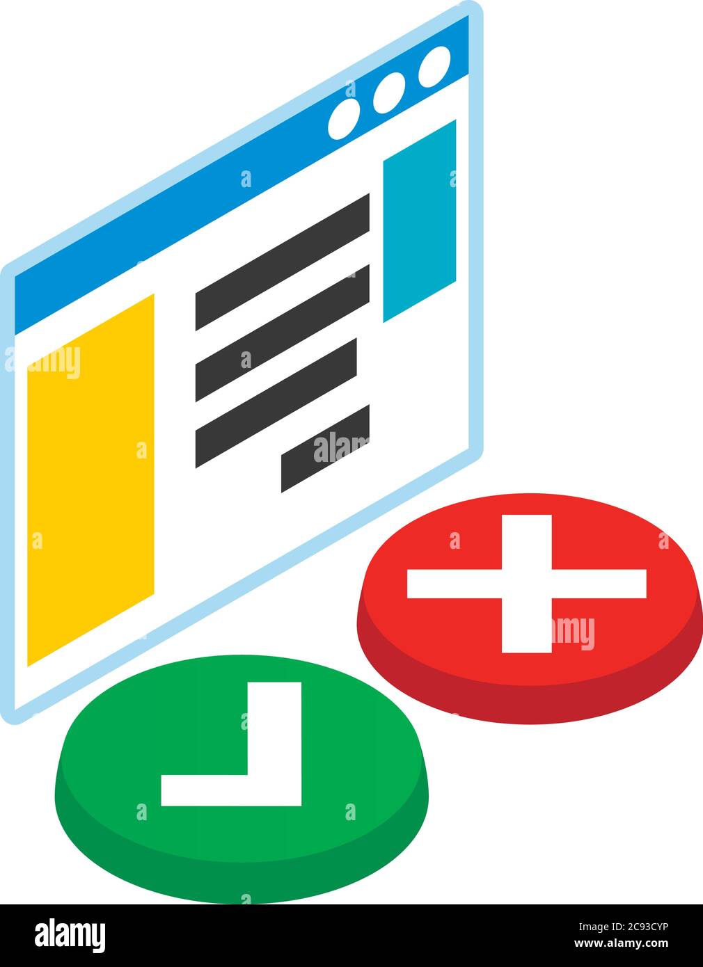 Web landing icon, isometric style Stock Vector