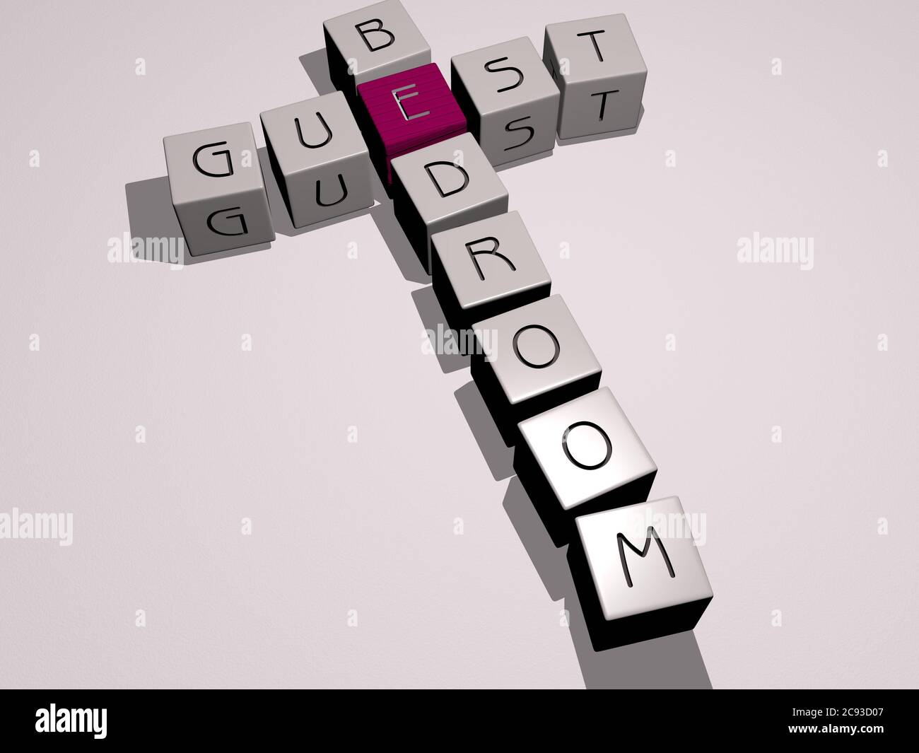 GUEST BEDROOM combined by dice letters and color crossing for the