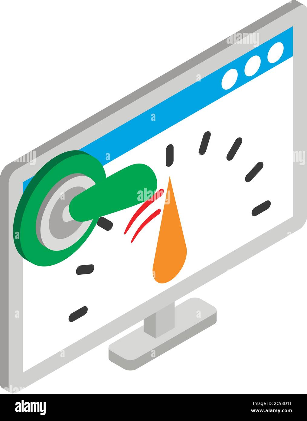 Seo performance icon, isometric style Stock Vector