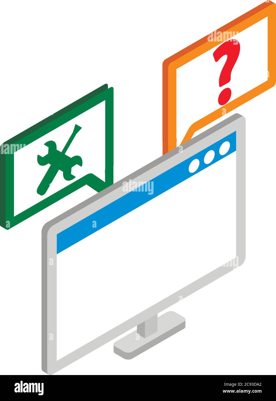 Technical support icon, isometric style Stock Vector