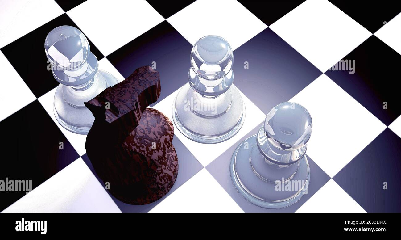 A 3D rendering of chess pieces on chess table Stock Photo - Alamy