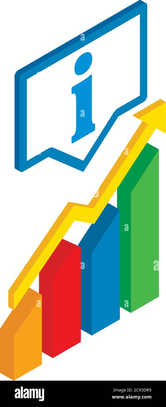 Seo report icon, isometric style Stock Vector