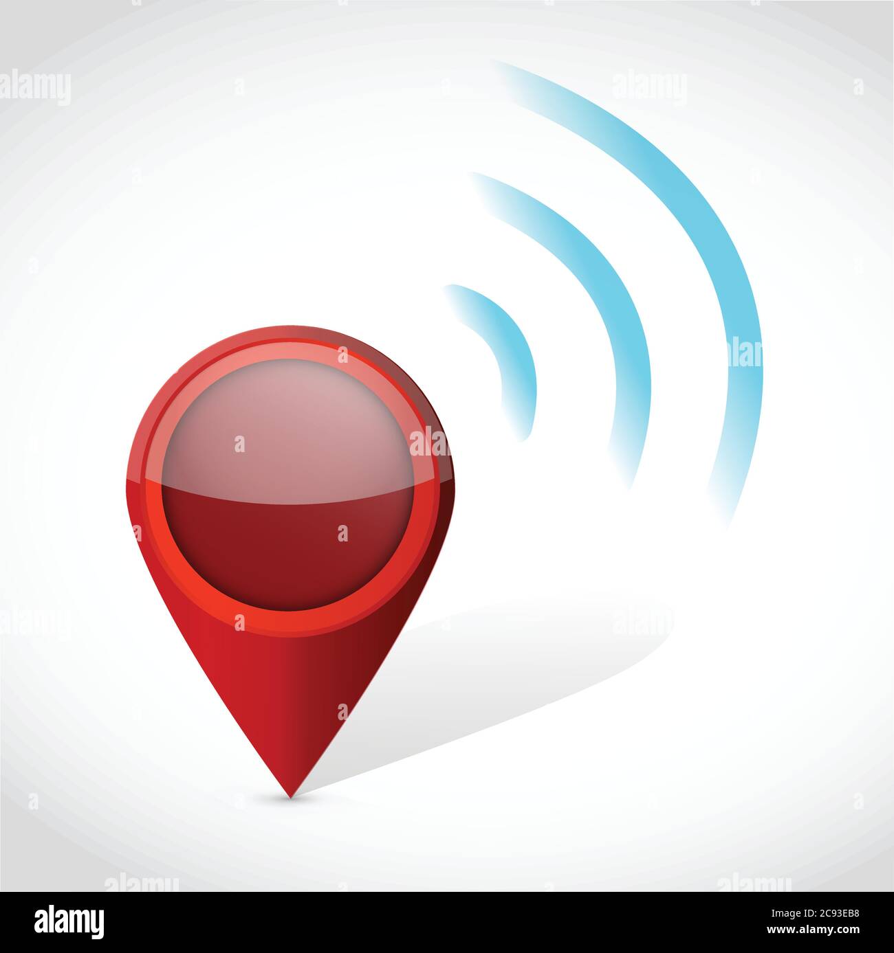 Pointer and wifi illustration design over a white background Stock Vector