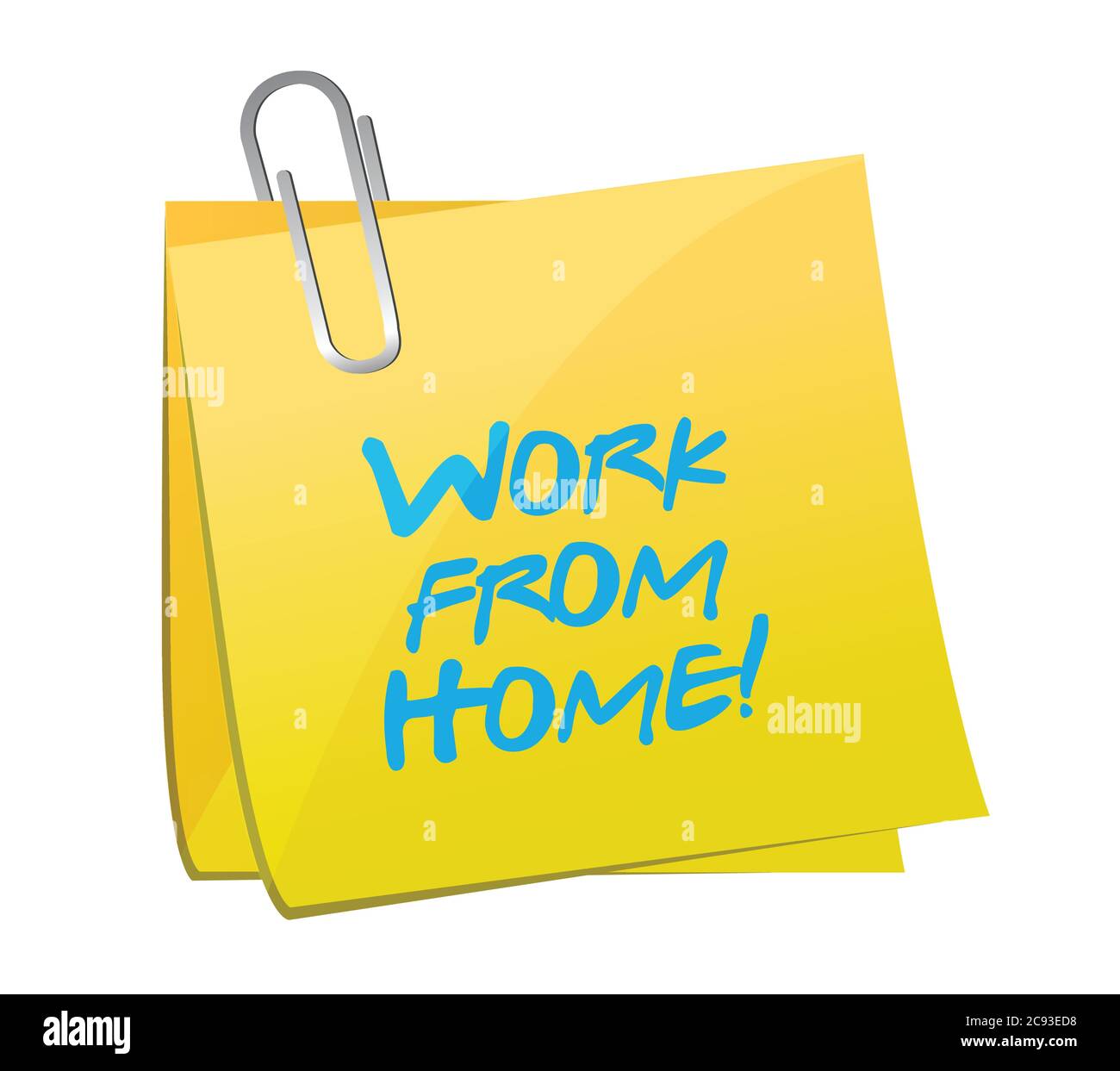 Work from home post message illustration design over white Stock Vector