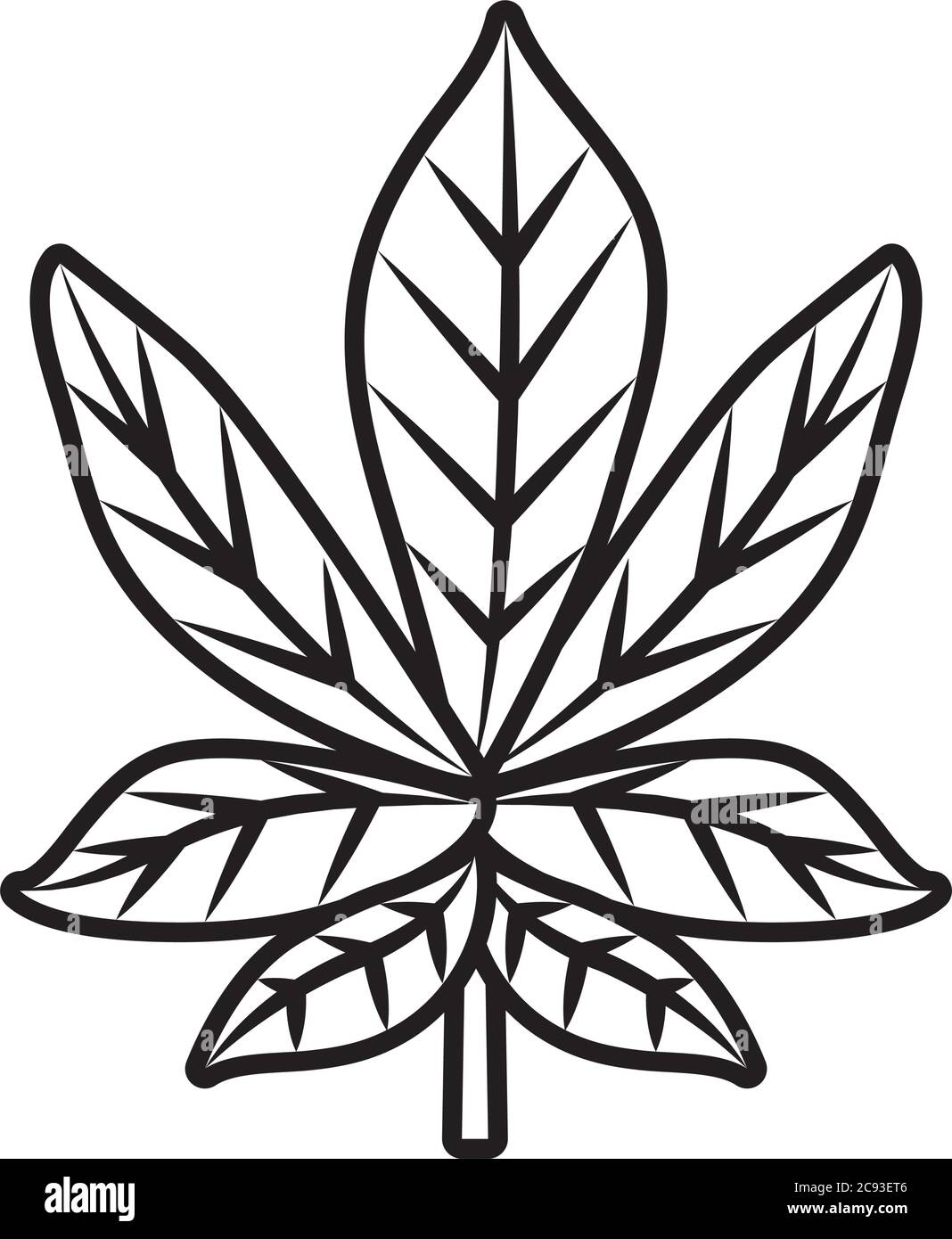 tropical leaf line style icon design of Natural floral nature and plant ...