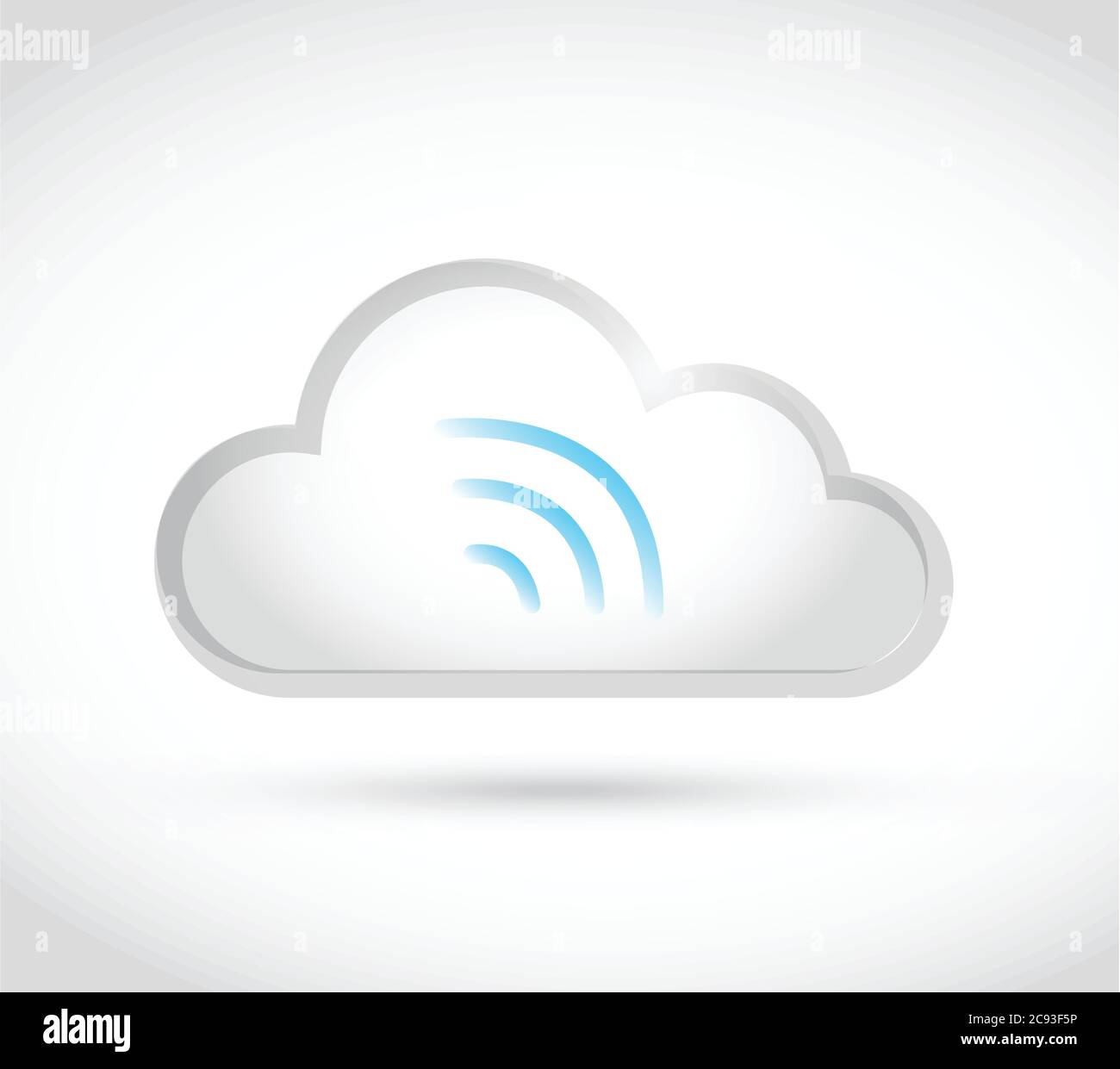 White cloud computing wifi illustration design over a white background Stock Vector