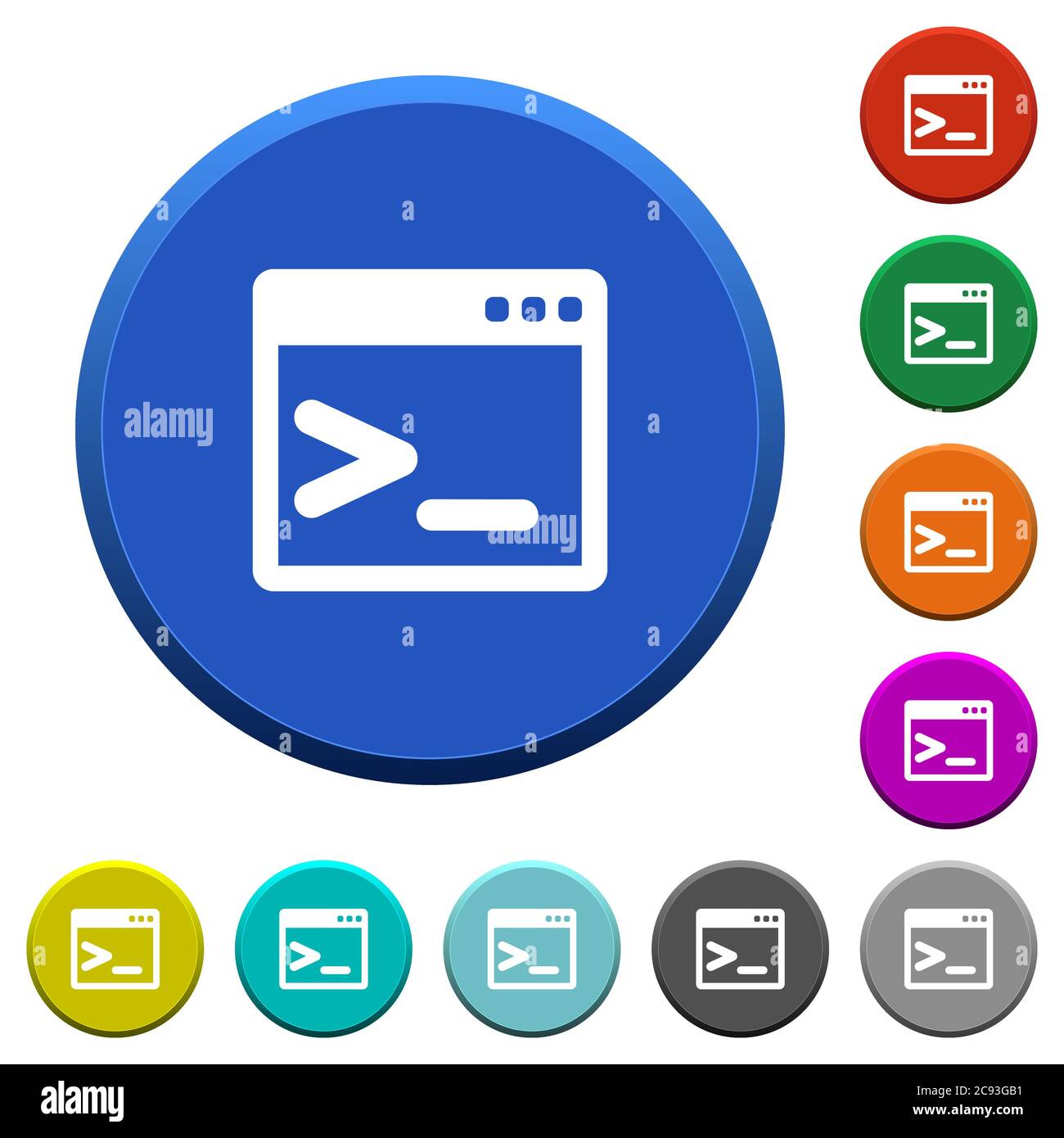 Command prompt round color beveled buttons with smooth surfaces and ...