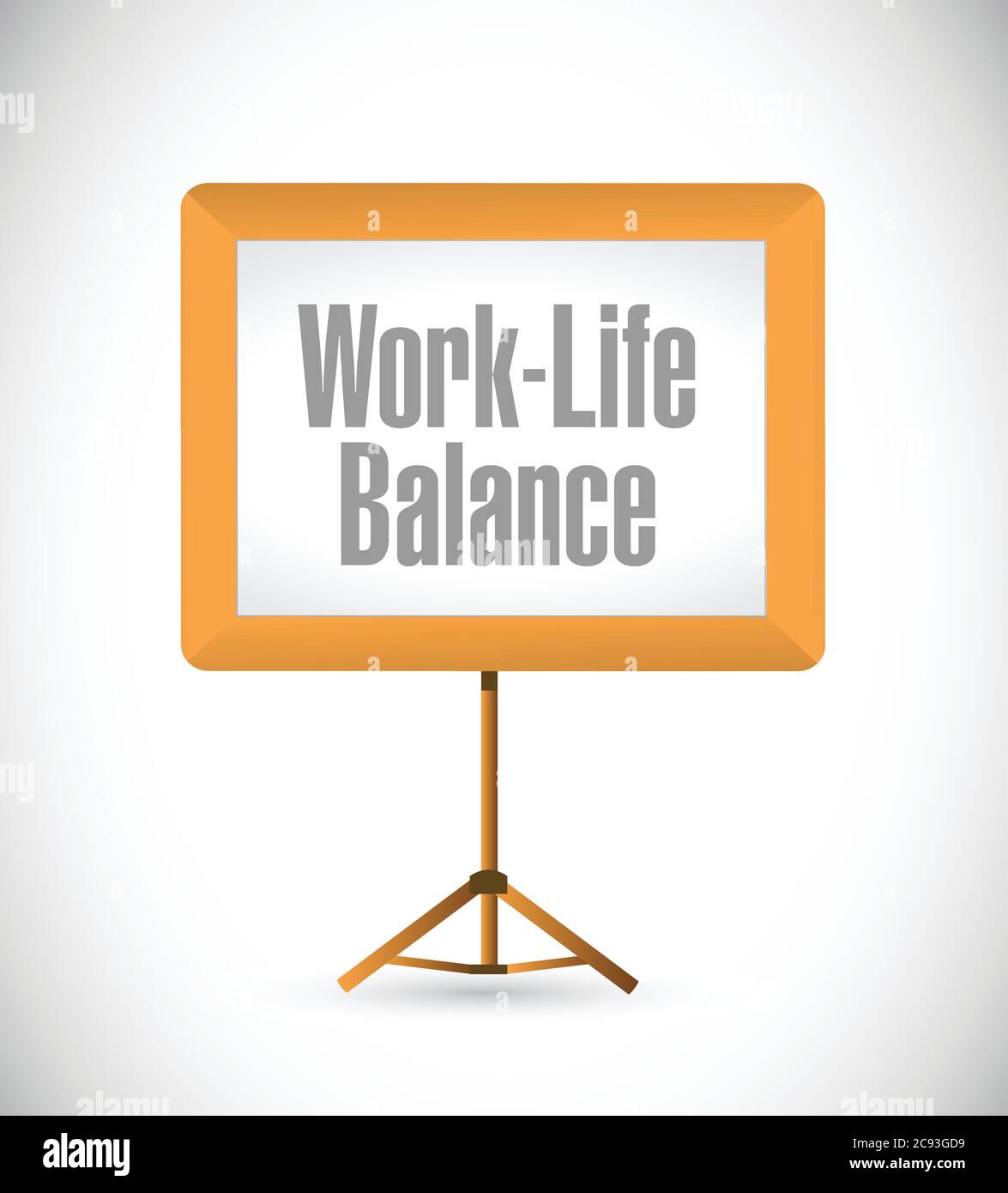 Work life balance presentation board illustration design over a white ...