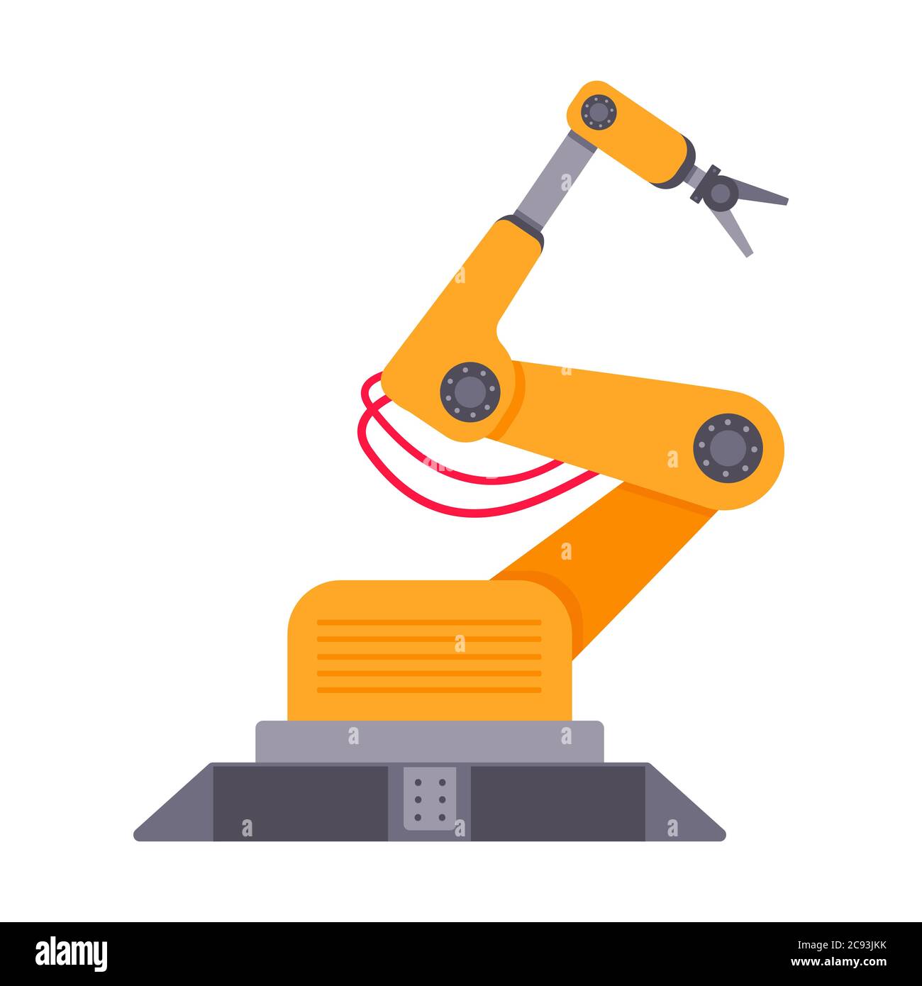 Robotic arm flat style design vector illustration isolated on white ...