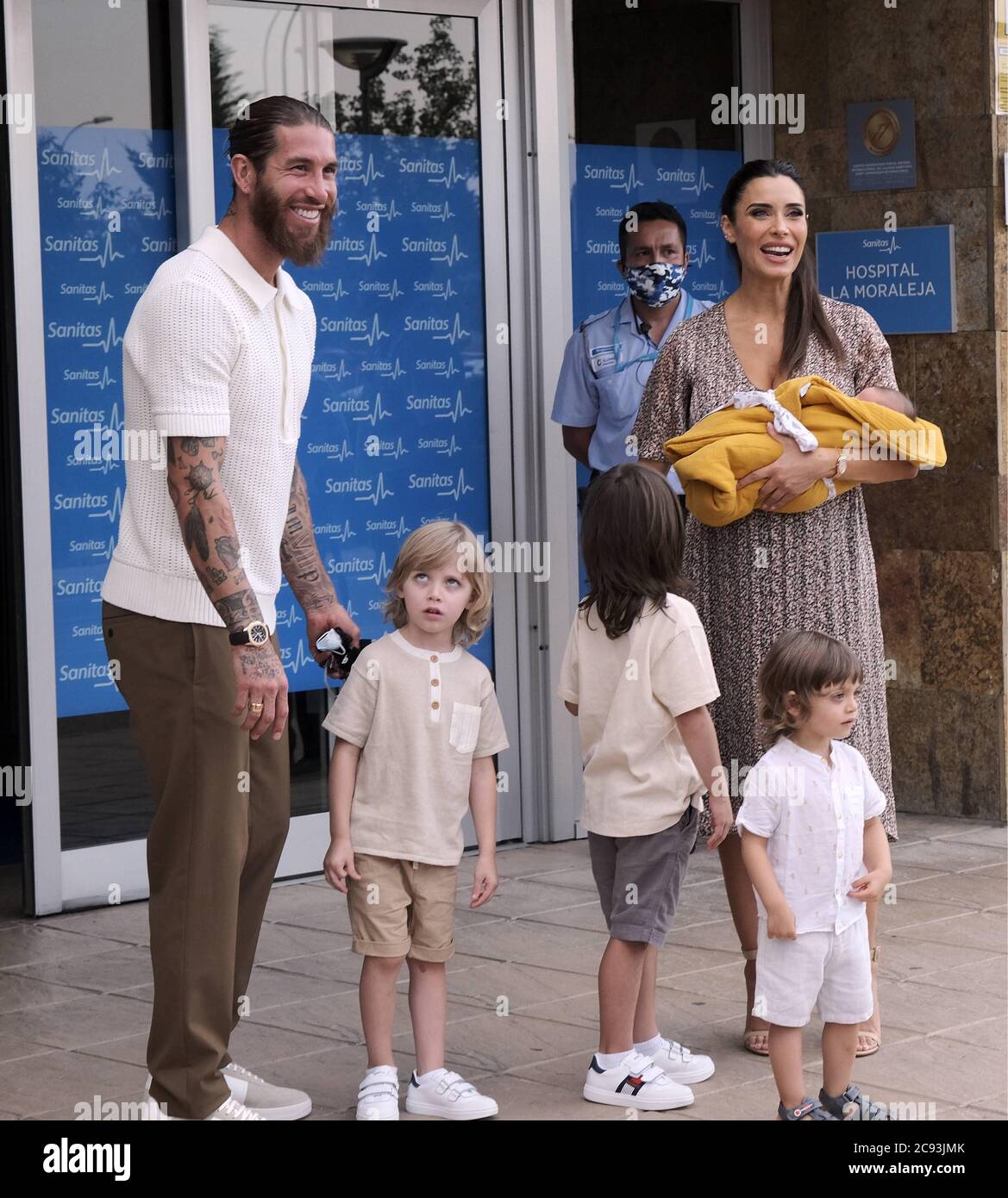 Madrid Spain 28th July 2020 Soccerplayer Sergio Ramos And Wife Presenter Pilar Rubio During Presentation Of Their Son Maximo Adriano In Madrid On Tuesday 28 July 2020 Credit Cordon Press Alamy Live News