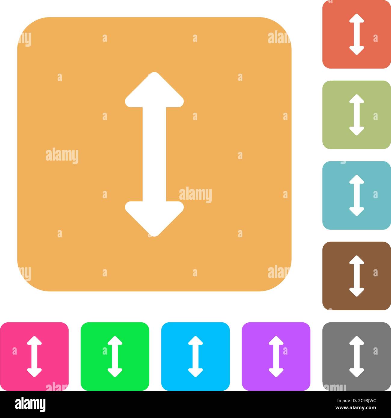 Resize vertical flat icons on rounded square vivid color backgrounds ...