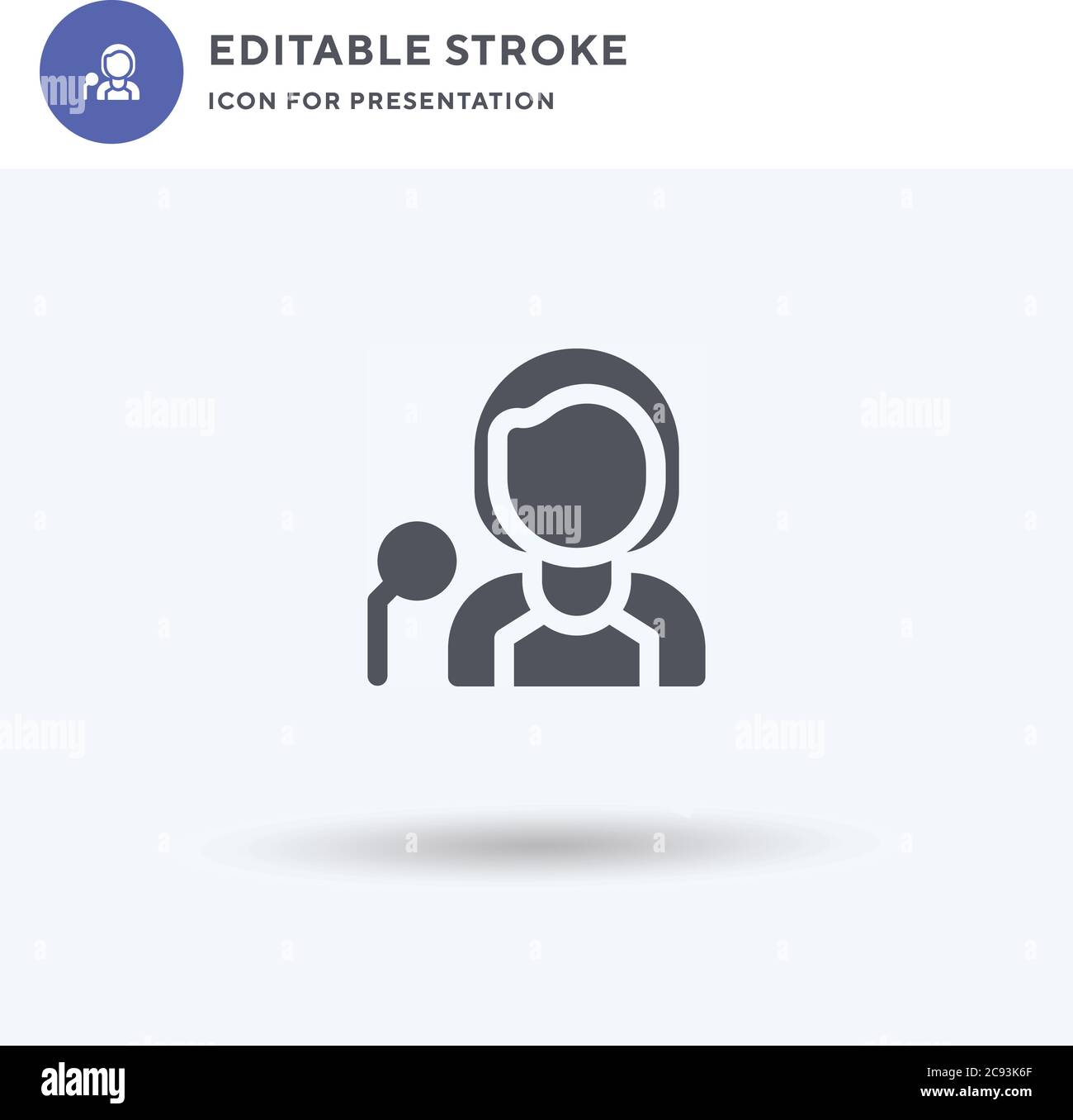 Singer icon vector, filled flat sign, solid pictogram isolated on white ...