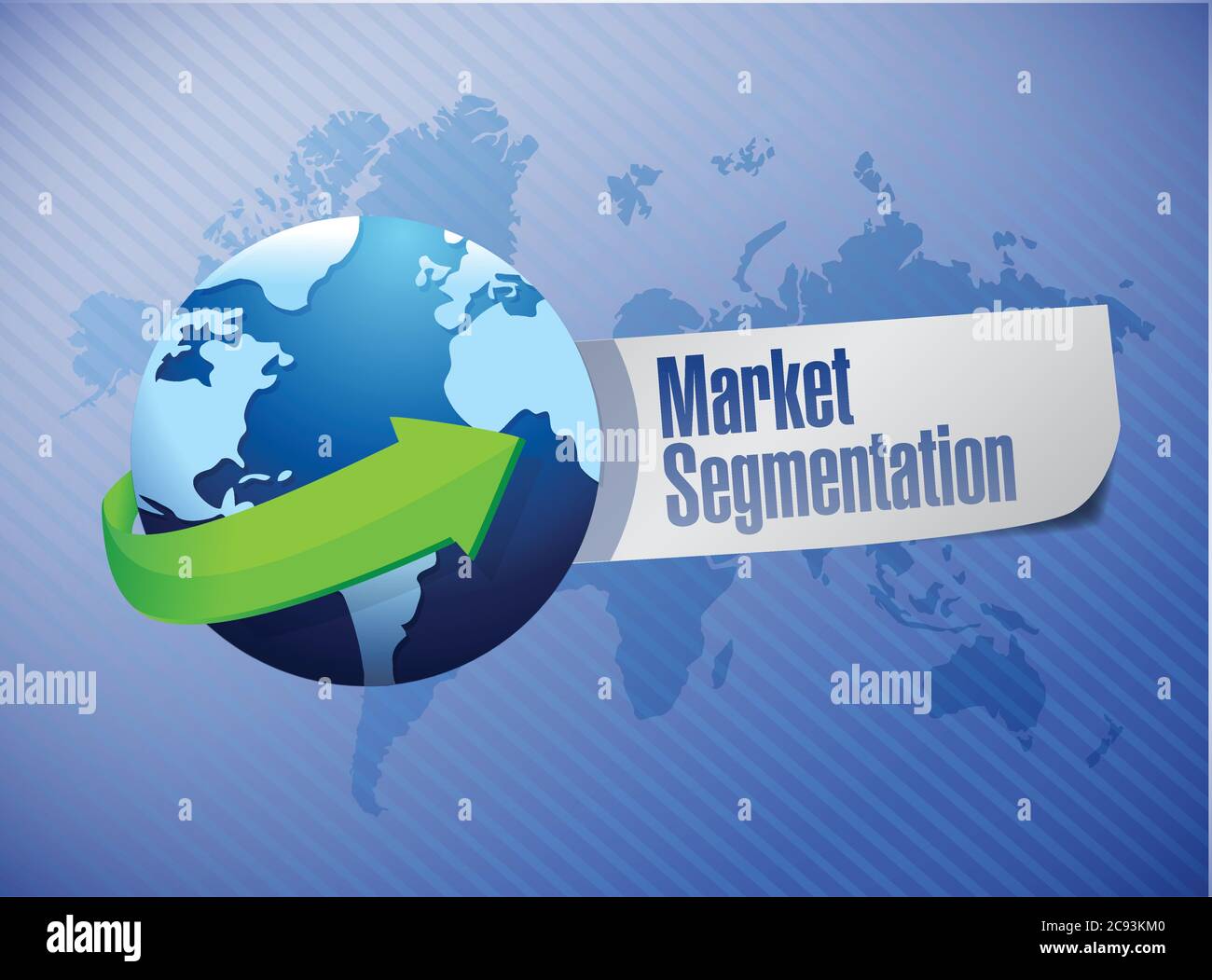 Market segmentation sign illustration design world map background Stock Vector