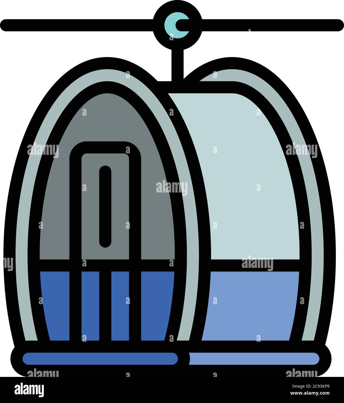 Cable car icon. Outline cable car vector icon for web design isolated ...