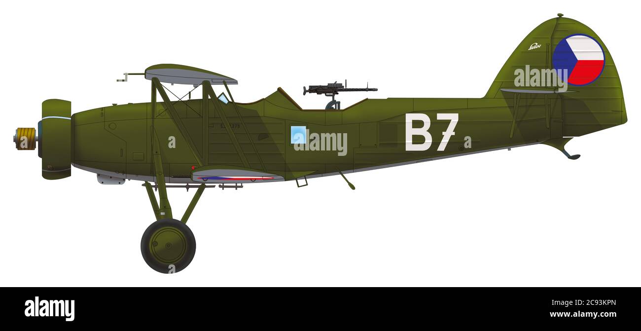 Letov Š.328.279 of the Flight 7 of the Air Regiment 2 of the Czechoslovak Army Air Force, September 1938 Stock Photo