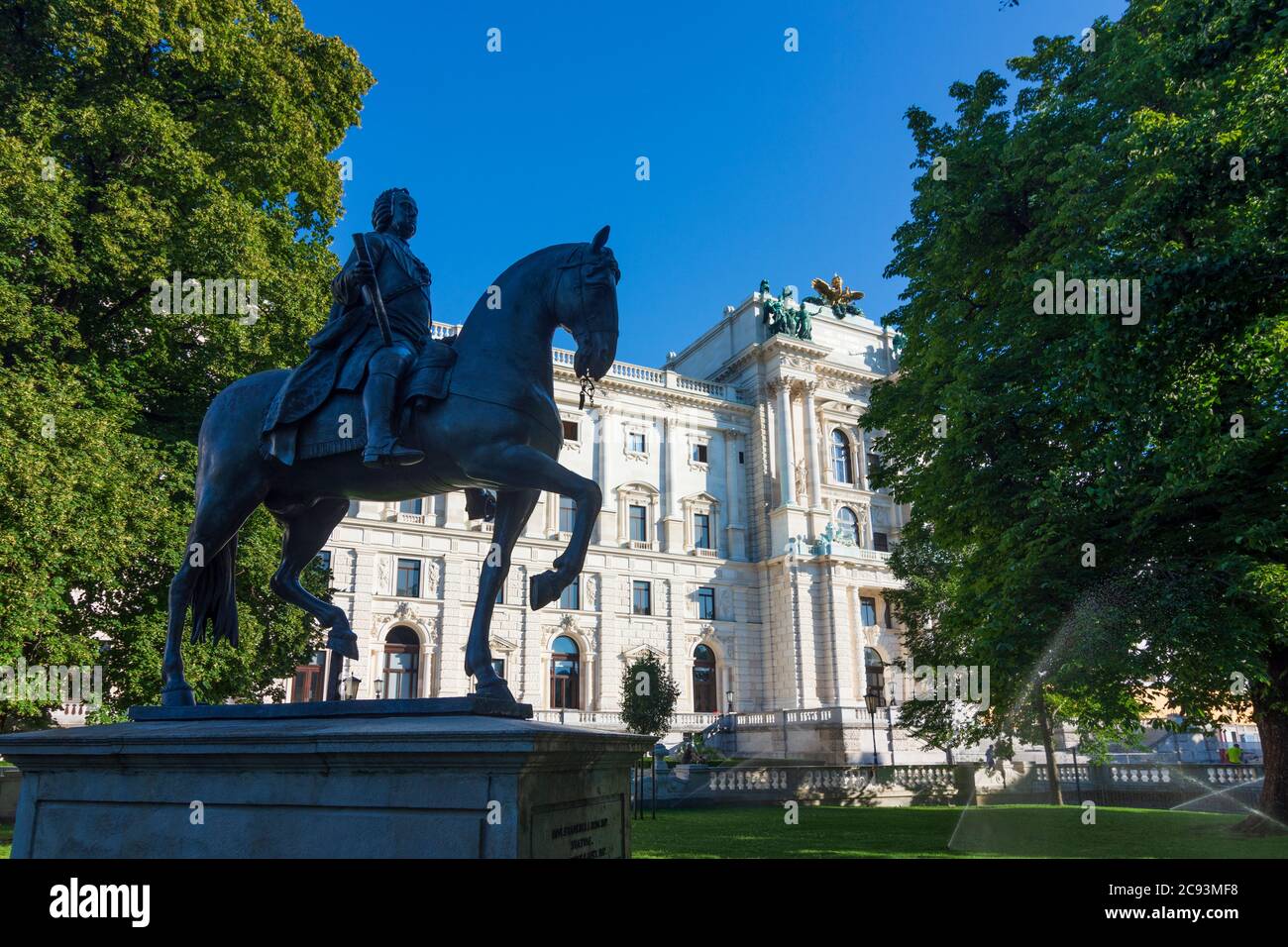 Wien, Vienna: park Burggarten, palace Neue Burg, Franz Stephan von Lothringen monument in 01. Old Town, Wien, Austria Stock Photo