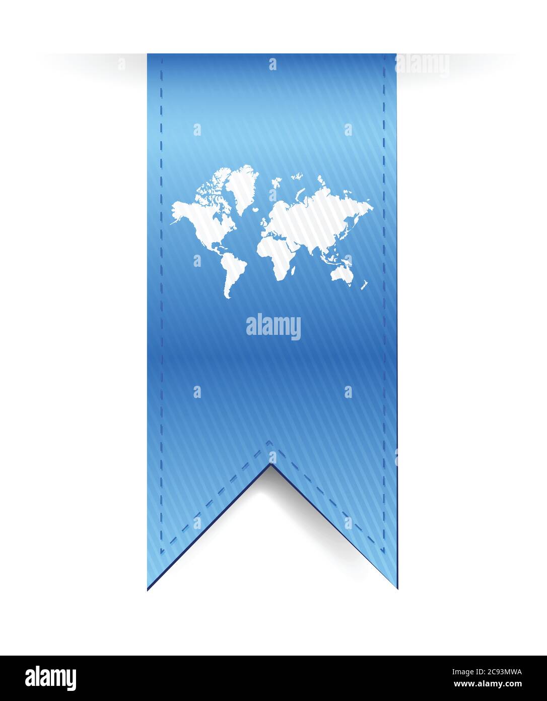 Blue banner world map illustration design over white Stock Vector