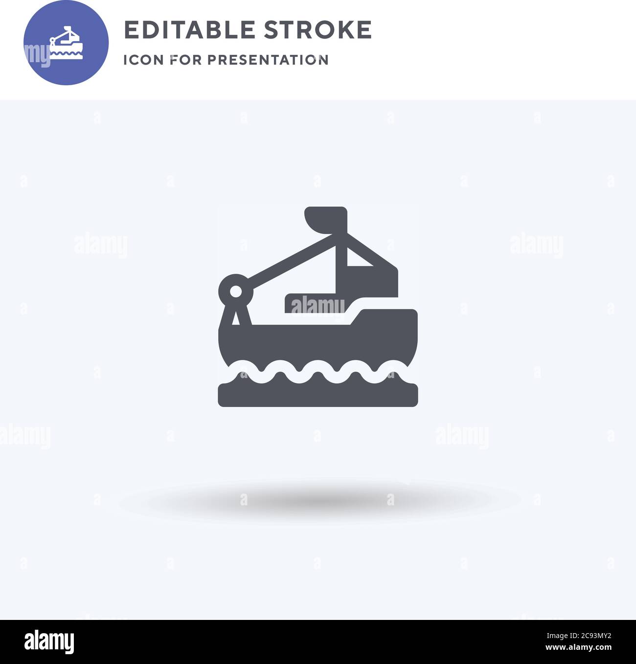 Boat icon vector, filled flat sign, solid pictogram isolated on white ...