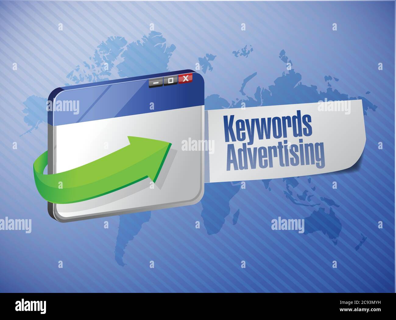 Keyword Advertising Browser Sign Illustration Design Over A World Map Background Stock Vector Image Art Alamy