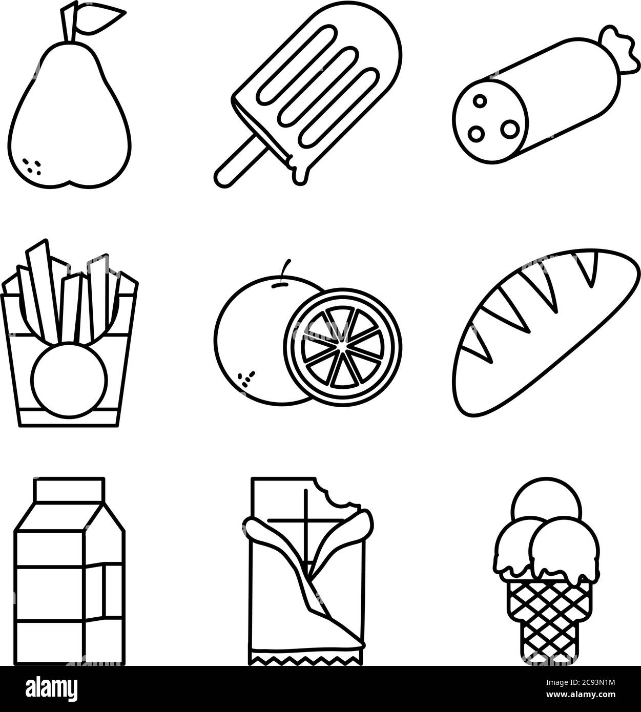 line style icon set design, food eat restaurant and menu theme Vector ...