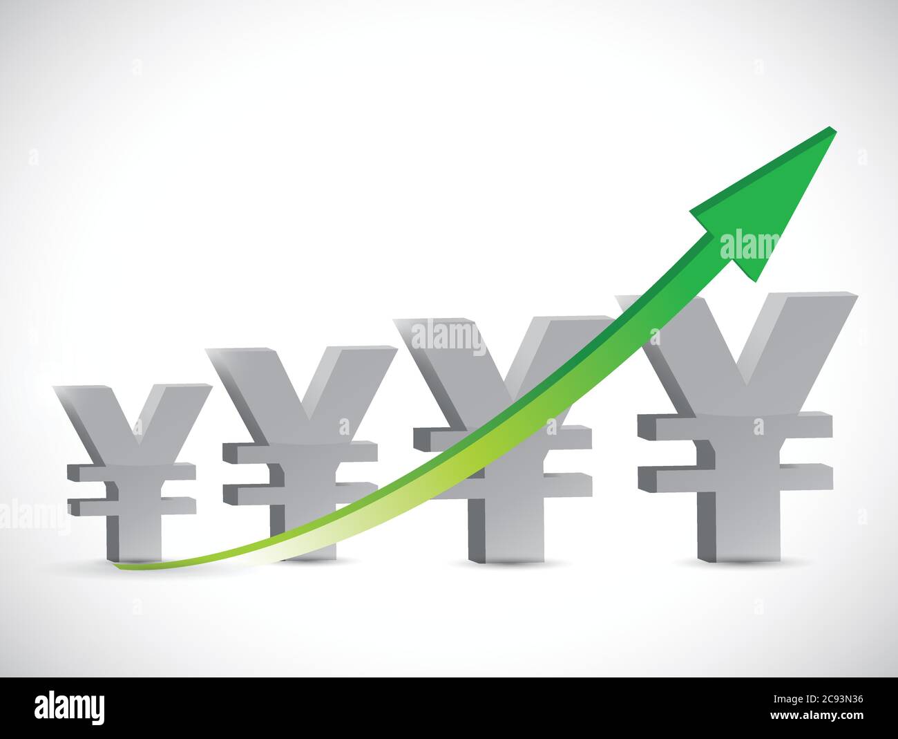 Yen arrow up illustration design over a white background Stock Vector
