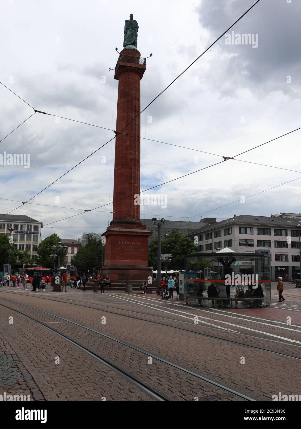Darmstadt, Hessen/ Germany - May 30 2019: Ludwigsmonument - statue built in remembrance to Ludwig I. Stock Photo