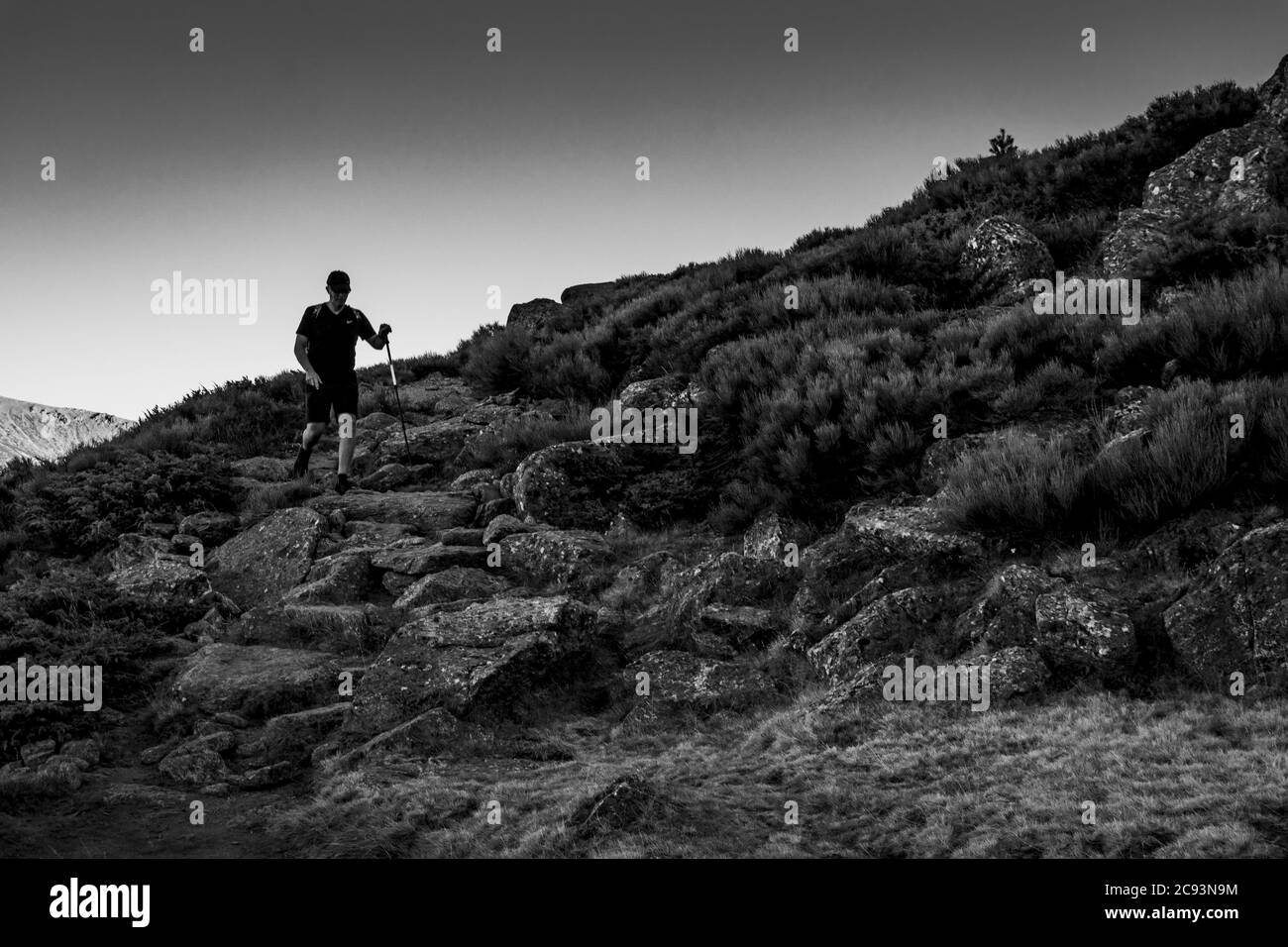 Hiking hiker Black and White Stock Photos & Images - Alamy