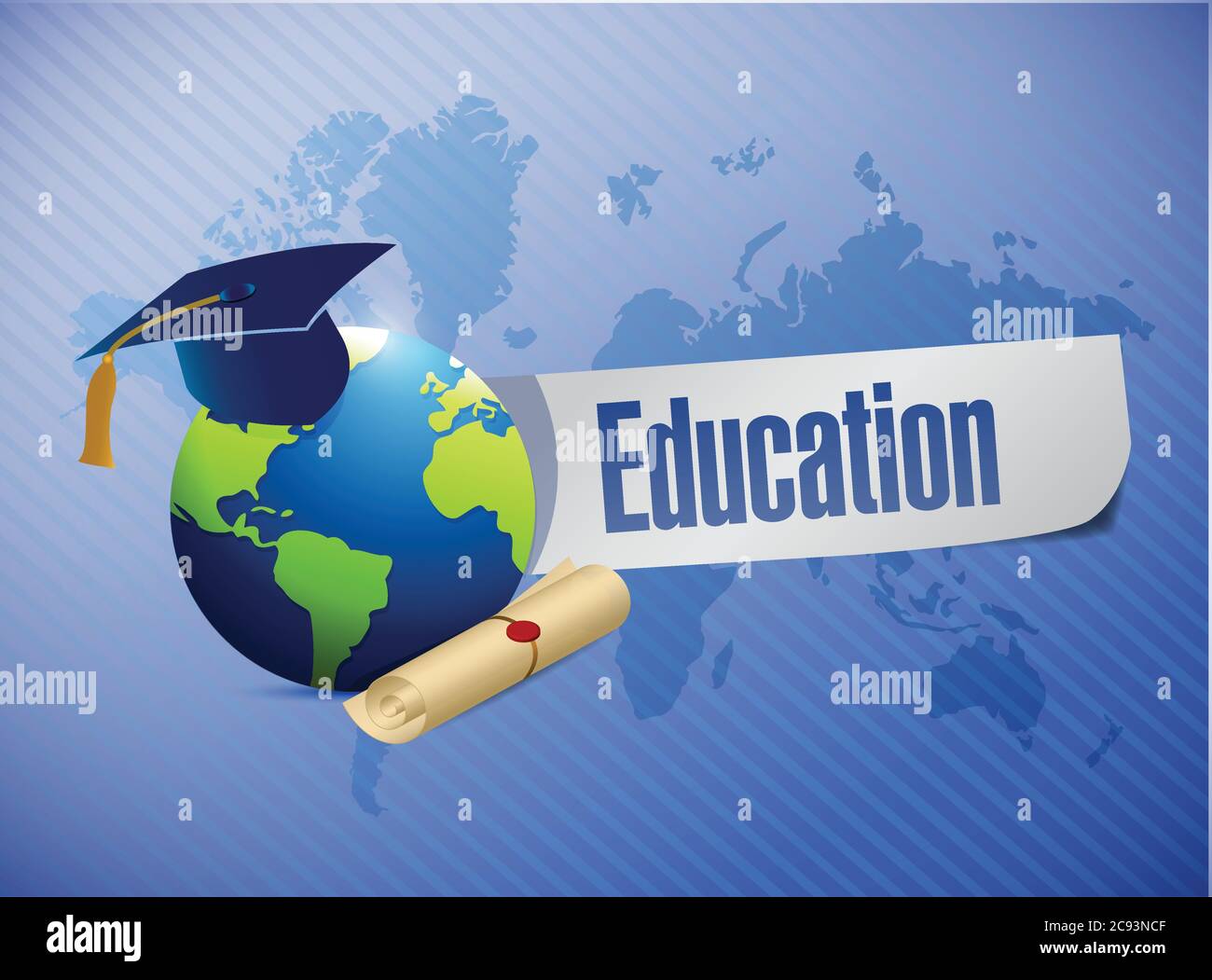 Education concept illustration design over a blue background Stock Vector
