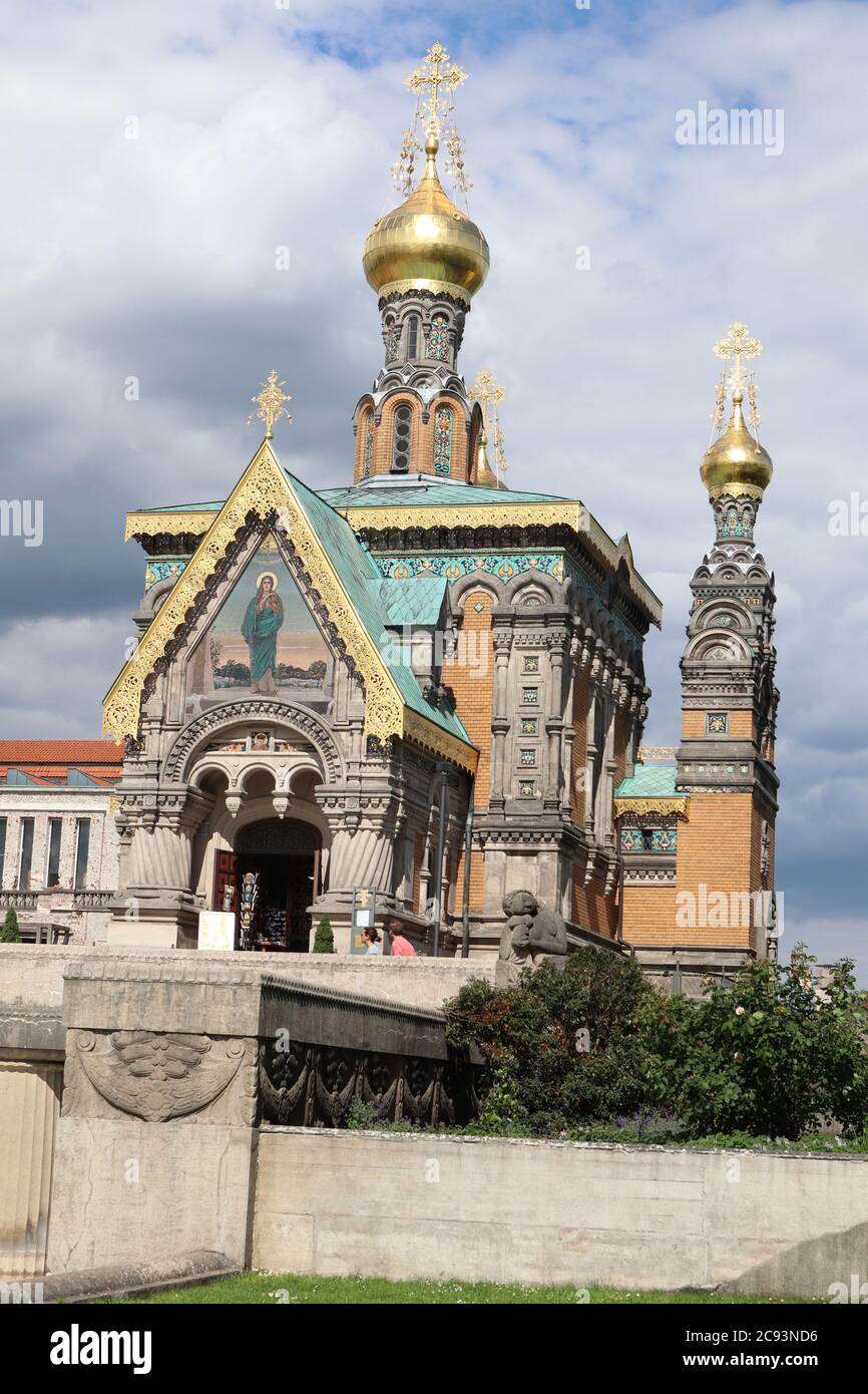 Darmstadt, Hessen/ None - May 31 2019: Russian orthodox Church of Darmstadt, Germany Stock Photo