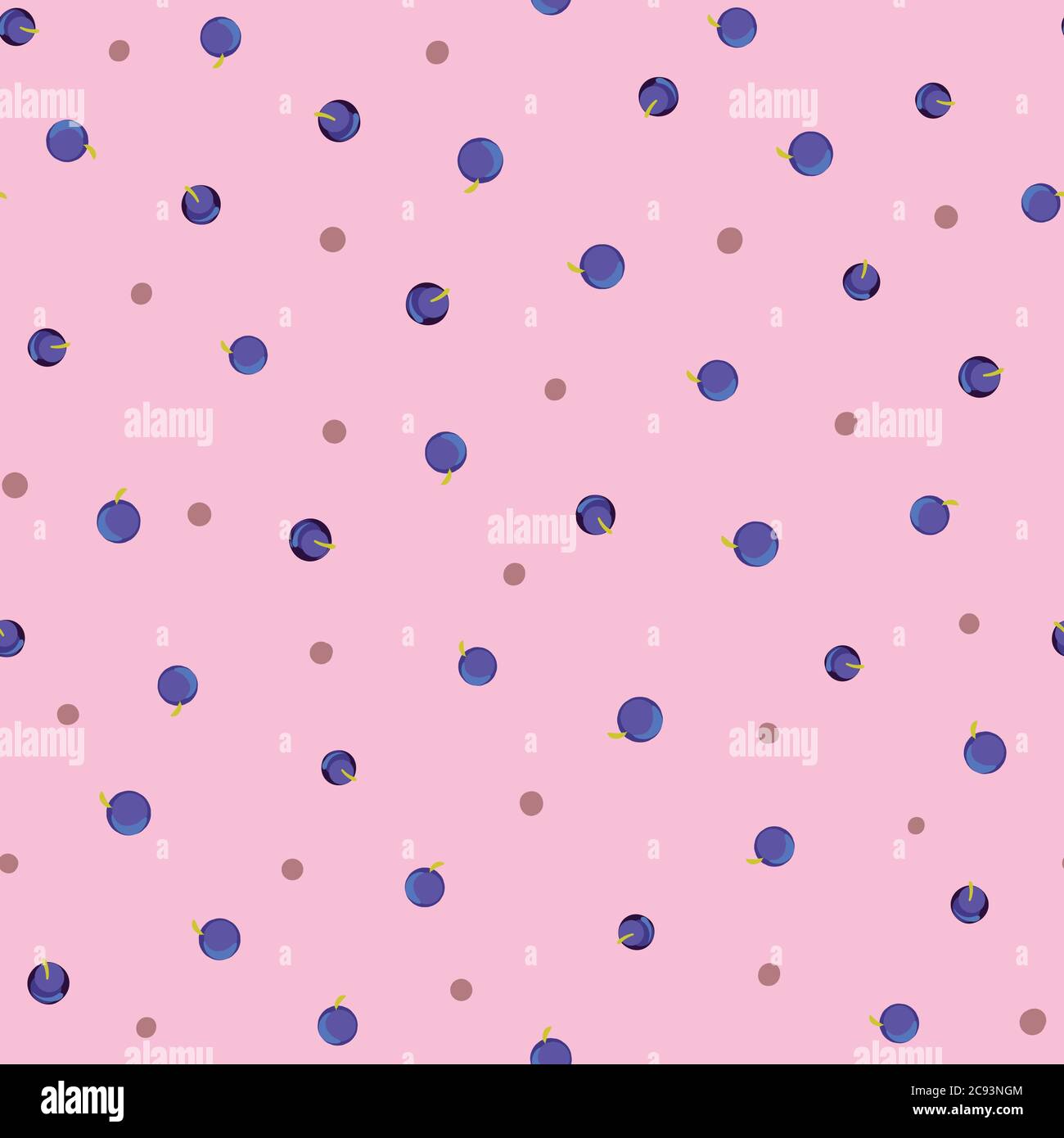 blueberries polka dot seamless vector pattern Stock Vector