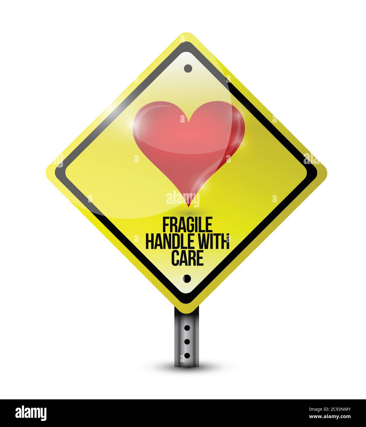 Heart Fragile Handle With Care Sign Illustration Design Over A White Background Stock Vector Image Art Alamy