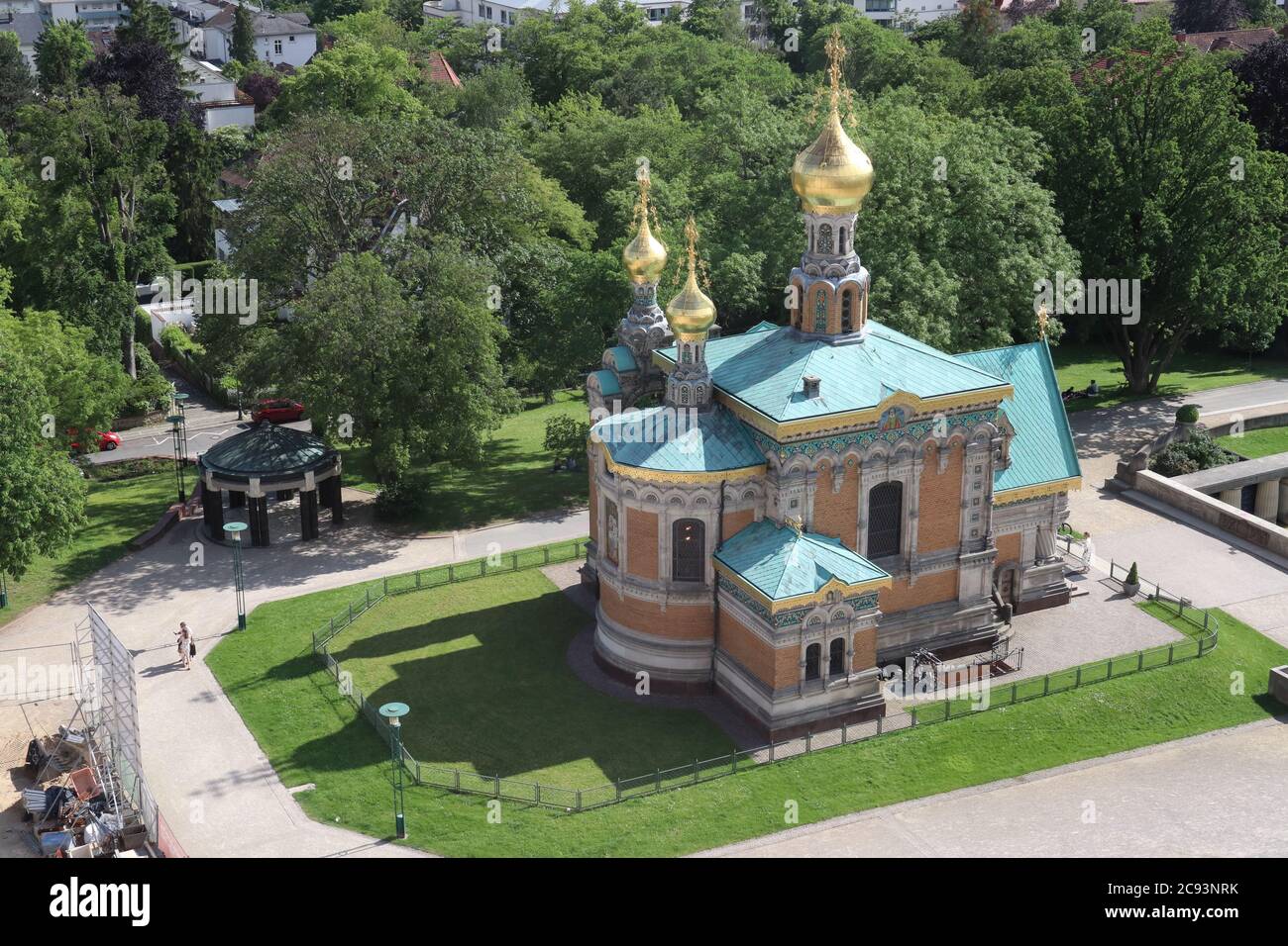 Darmstadt, Hessen/ None - May 31 2019: Russian orthodox Church of Darmstadt, Germany Stock Photo
