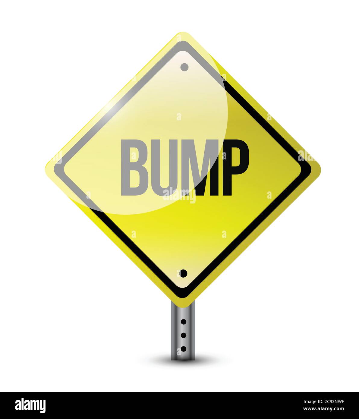 Bump yellow sign illustration design over a white background Stock Vector