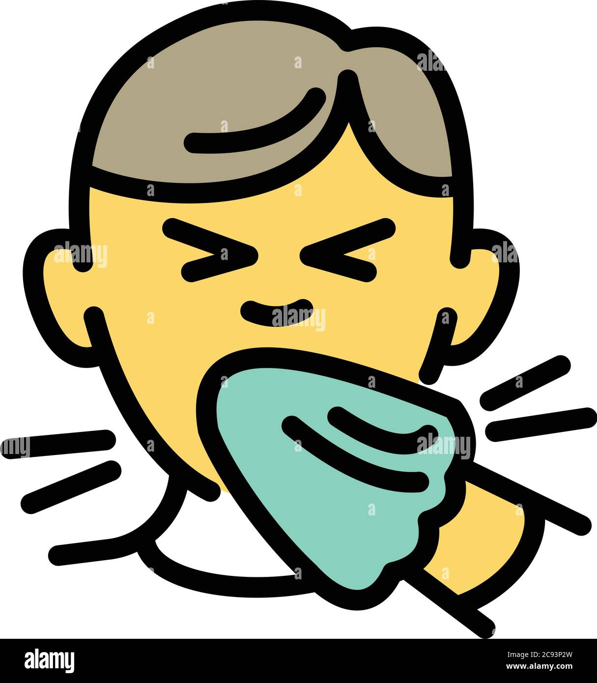 Flu kid icon. Outline flu kid vector icon for web design isolated on ...