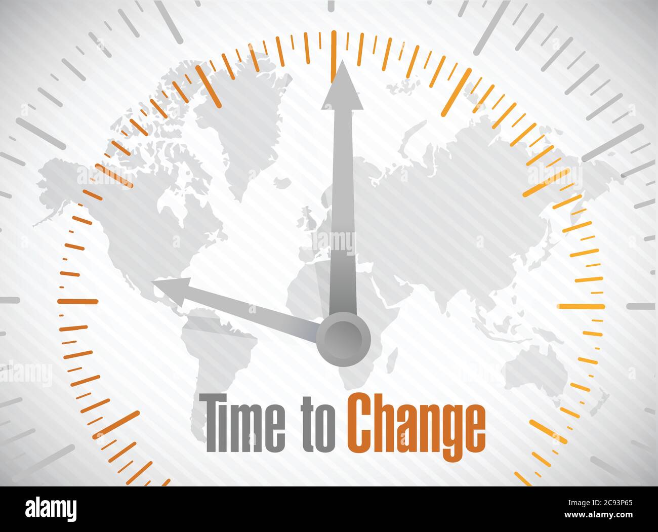 Time To Change World Map Illustration Design Over White Stock Vector Time To Change World Map Illustration Design Over White Stock Vector