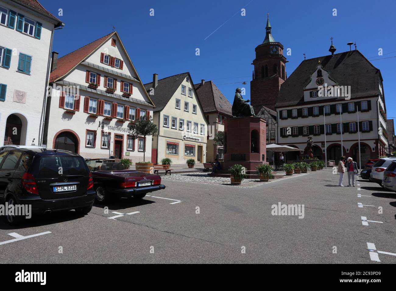Weil der Stadt, Baden-Württemberg/ Germany - June 02 2019: In the historical center of Weil der Stadt, a town located in the Stuttgart Region of the G Stock Photo
