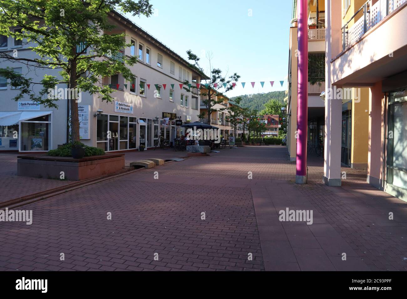 Bad Liebenzell, Baden-Württemberg/ Germany - June 02 2019: In town center of Bad Liebenzell, located in the south of Germany. Bad Liebenzell is a spa Stock Photo